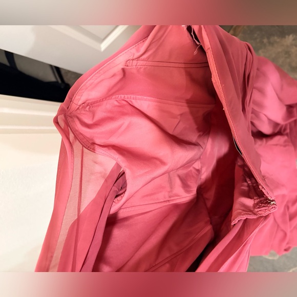 Mori Lee One-Shoulder Dress in Rose wood pink - Picture 8 of 16